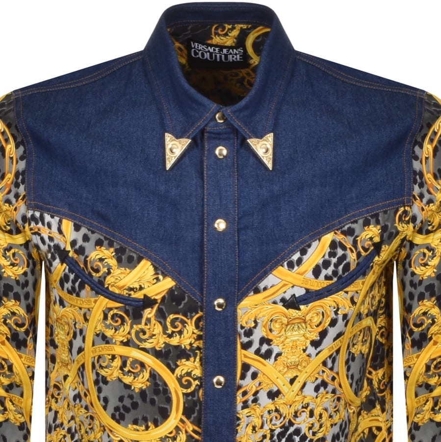 Alternative Image for ProductVersace Jeans Couture Gold Tip Denim Shirt Black2